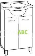 Deftrans Mea Zestaw �azienkowy Szafka 2D0S D50 + Umywalka Bia�y 207-D-05005+1520