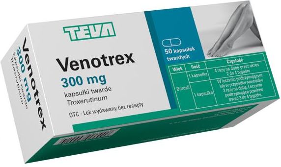 Venotrex 300mg 50 kapsułek - Opinie i ceny na Ceneo.pl