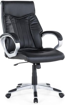 Beliani Krzesło biurowe z ekoskóry czarnej obrotowe regulacja wysokości Triumph