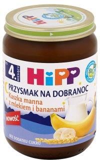 Hipp Bio Przysmak Na Dobranoc Kaszka Manna Z Mlekiem I Bananami Po 4 M 190G