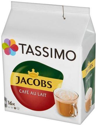 Tassimo Jacobs Café au Lait, Cápsulas de café, café con leche, café molido  tostado, 16 T-Discs / porciones