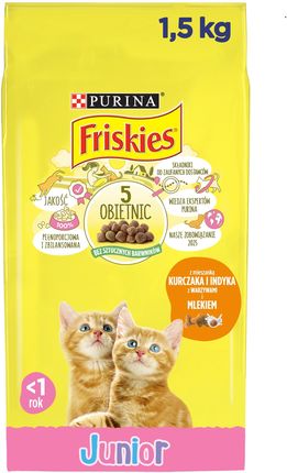 Friskies Junior z mieszanką kurczaka i indyka z warzywami i mlekiem 1,5kg