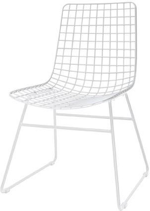 Hk Living Krzesło Metalowe Wire Białe