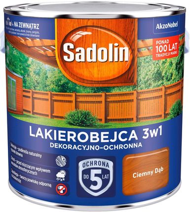 Sadolin Lakierobejca dekoracyjno-ochronna 3w1 ciemny dąb 2,5L