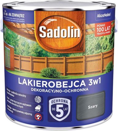 Sadolin Lakierobejca dekoracyjno-ochronna 3w1 szary 2,5L