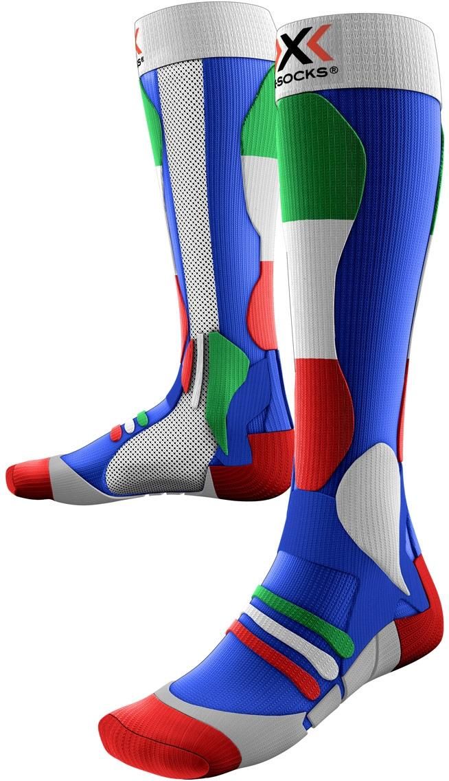 X-Socks Chaussettes Ski Patriot 4.0 France Chaussettes de Ski Homme Bleu/Blanc/Rouge FR : S (Taille Fabricant : S(35-38