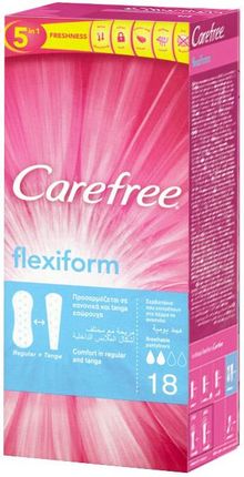 Johnson&Johnson CAREFREE Wkładki Flexi Form Regular Cotton Soft (18 szt.)