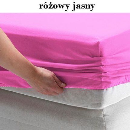 Prześcieradło JERSEY z gumką 160x200 cm, różowy jasny