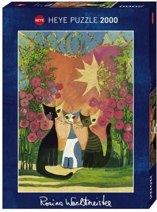 Heye puzzle 2000 el. Rodzinka kotów pośród róż - Rosina Wachtmeister 29721