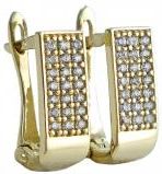 Zdjęcie norbisrebro Złote Kolczyki z Cyrkoniami na Angliku - próba 585 (idpb014) - Nowy Wiśnicz