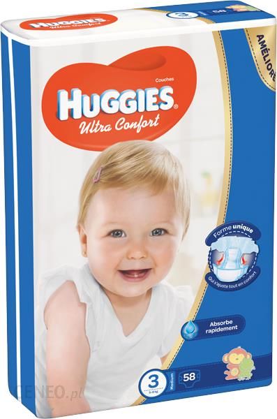 Huggies Ultra Comfort 3 5-8 Kg 58 Szt. - Pieluszki jednorazowe 3 dla dzieci  o wadze 5-8 kg Ilość w opakowaniu 58 