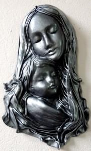 Maryja Matka Boża - płaskorzeźba w skórze - MB-3
