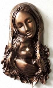 Piękna płaskorzeźba Maryja Matka Boża w skórze - MB-7