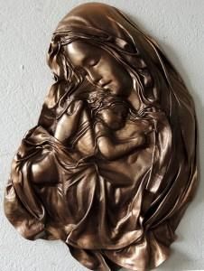 Płaskorzeźba w kolorze bronzo - MATKA BOŻA MARYJA - MS-7
