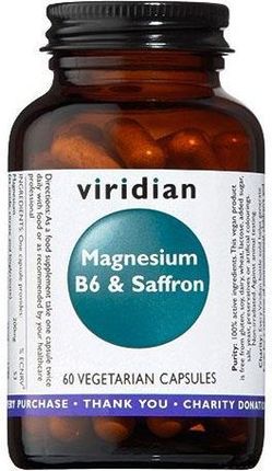 Kapsułki Viridian Magnesium, B6 & Saffron 60 szt.