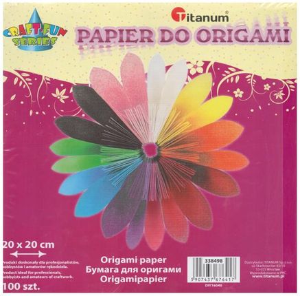 Titanum Papier Do Origami 20 X 20 Cm, 100 Arkuszy. 338498