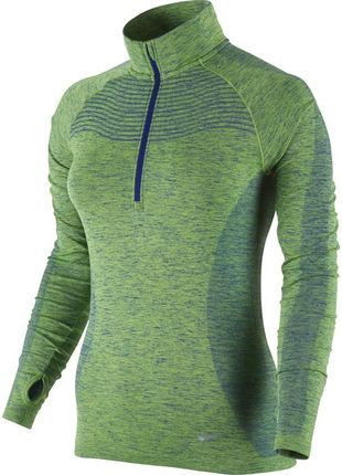Nike Bluza Do Biegania Damska Dri-Fit Knit 1/2 Zip 719469-455 Zielony
