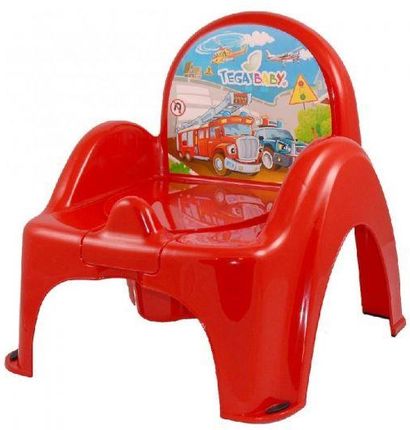 Tega Baby Nocnik/Krzesełko Z Pozytywką Auta Po-053 Czerwony