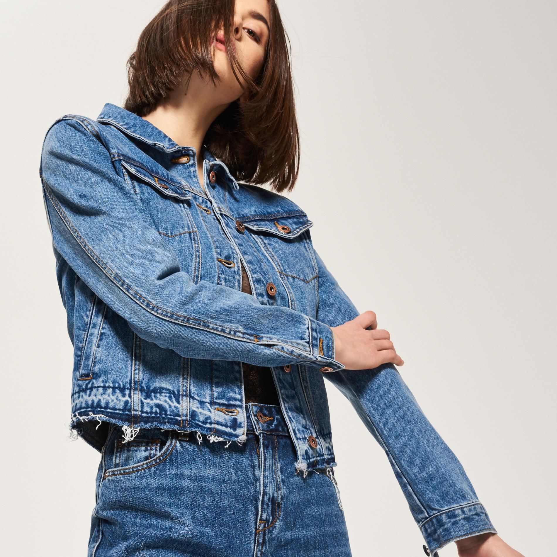 Reserved - Jeansowa kurtka - Granatowy - damska - Ceny i opinie - Ceneo.pl