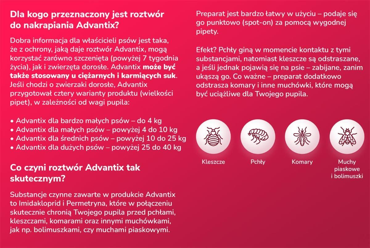 Bayer Krople do nakrapiania ADVANTIX dla psów o masie do 4KG 1 pipeta X  0.4ML - Ceny i opinie 