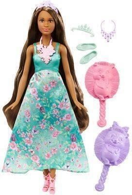 Barbie Lalka Księżniczki Kolorowe Fryzury Dwh43
