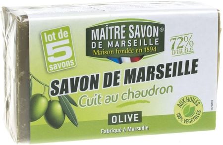 Maitre Savon De Marseille 1894 Mydło marsylskie oliwkowe 72% 5x100g