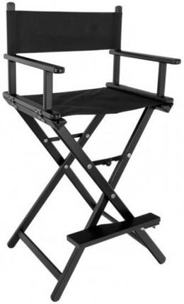 ACTIV Krzesło Do Makijażu Glamour Aluminiowe Czarne Z Czarnym Materiałem