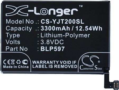 Cameron Sino OnePlus 2 / BLP597 3300mAh 12.54Wh Li-Polymer 3.8V (csyjt200sl)