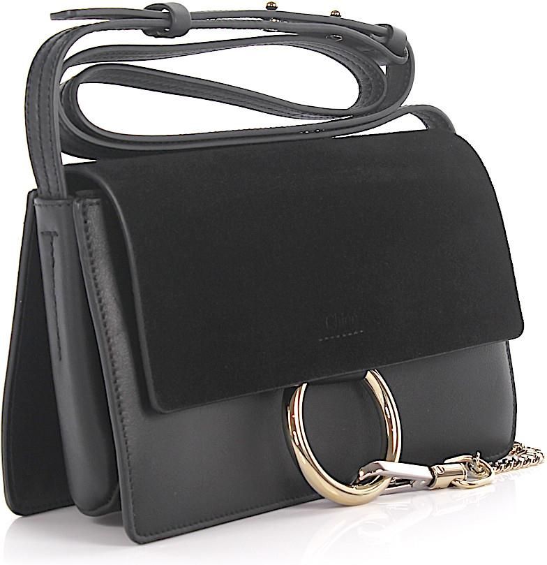 Chloé Kobiety Torba na ramię Faye small zamsz skóra czarna Chloé Kobiety Torba na ramię Faye small zamsz skóra czarna