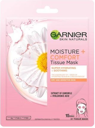 Garnier Skin Naturals Moisture + Comfort Maska na tkaninie z ekstraktem z rumianku 32 g