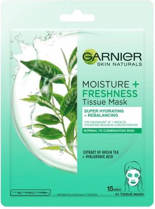 Garnier Skin Naturals Moisture + Freshness Maska na tkaninie z ekstraktem z zielonej herbaty 32 g