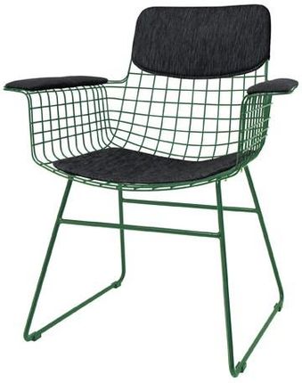 Hk Living Zestaw Comfort Czarny Do Krzesła Metalowego Wire Z Podłokietnikami Taa1284