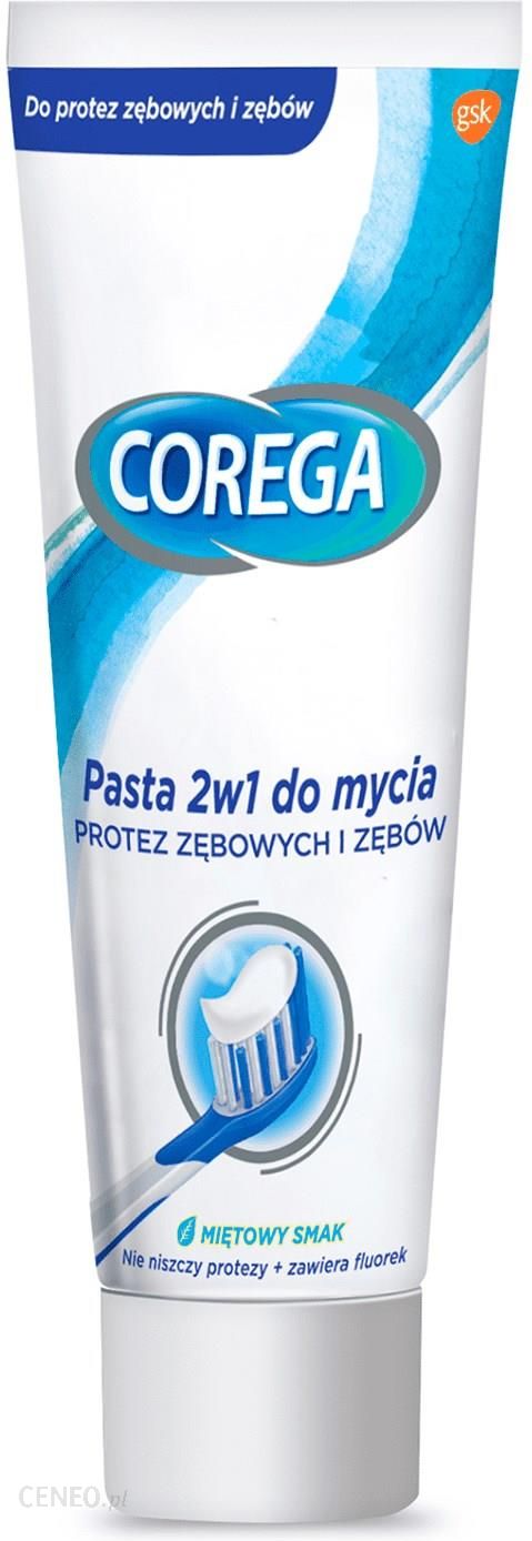 Corega 2W1 Miętowy smak Pasta do mycia protez zębowych i zębów 75ml -  Opinie i ceny na 