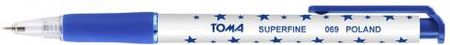 Toma Długopis S-Fine Automatyczny Niebieski To-069 W Gwiazdki 