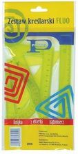 Zdjęcie Amex Komplet Geometryczny Z Linijką 16 Cm Fluo - Żarów