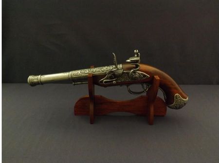 Denix Sa Replika Leworęczny Pistolet Skałkowy Na Stojaku Model 1296G801