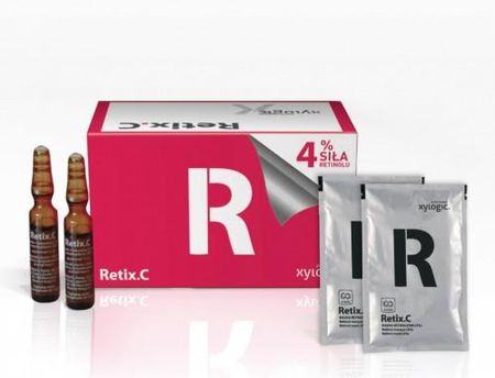 xylogic Retixc Produkt Profesjonalny Retinol 4% Serum 5x 2 ml + Maska 5x 5 g
