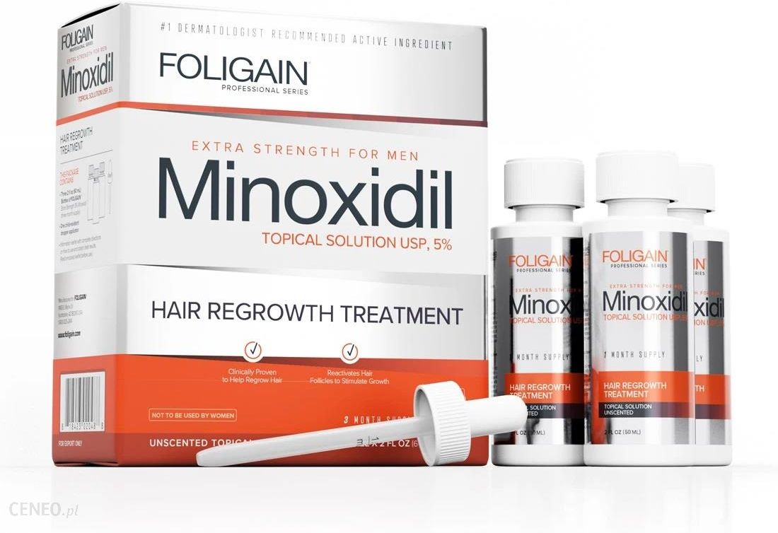 Foligain P5 Minoxidil 5% łysienie i wypadające włosy 3x60ml