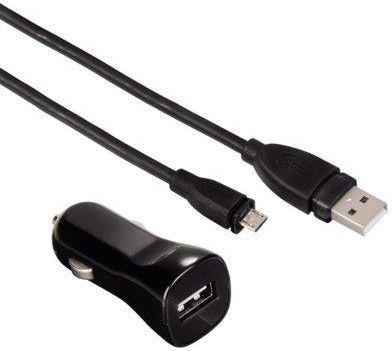 Hama Ładowarka Samochodowa USB 2.4A Czarny + kabel micro USB