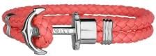 Bransoletka Paul Hewitt Leather PHREP Silver Anchor Bracelet Coral Bay