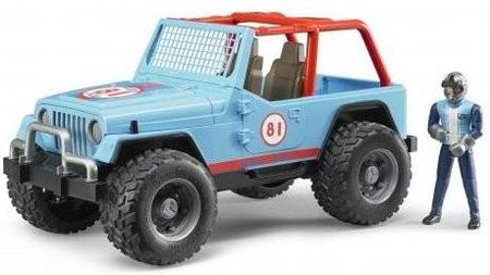 Bruder 02541 Jeep Cross Country Racer niebieski z figurką rajdowca