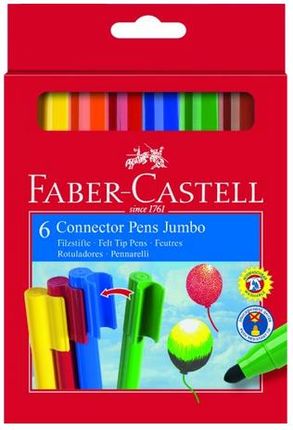 Faber Castell Flamastry 6 Kolorów Connector Jumbo 155208