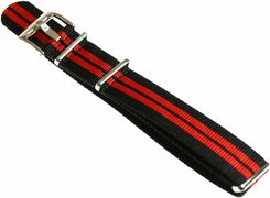 Zdjęcie Pasek nylonowy czerwono-czarny do zegarka Vostok Almaz22 mm - Józefów