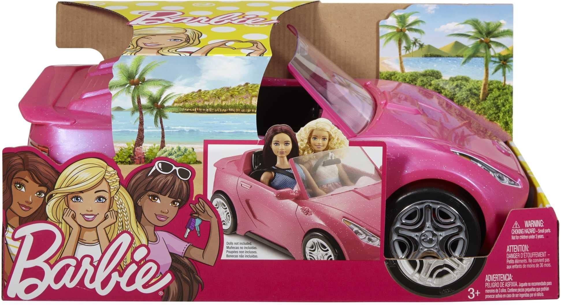 Barbie Cabriolet DVX59 – Voiture De Poupée Rose Scintillante, 2 Places, Roues Qui Roulent, Dès 3 Ans
