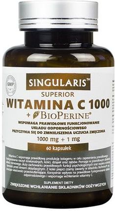 Singularis Superior witamina C 1000 + BioPerine 1000mg + 1mg 60 kaps.