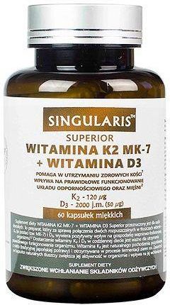 Singularis Superior witamina K2 MK-7 + witamina D3 2000j.m 60 kaps.