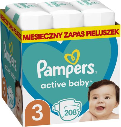 Pampers Active Baby rozmiar 3, 208 szt. 6kg-10kg