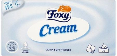 Foxy Chusteczki Cream Ultra miękkie 4 warstwy 75szt.
