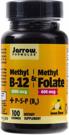Jarrow Methyl B12 1000mcg+ Methyl Folate 400mcg 100 Pastylek Do Ssania