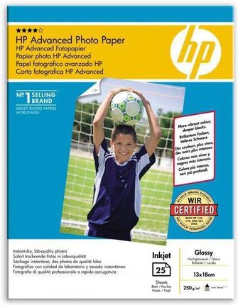 HP papier Advanced Glossy Photo B6 25 ark (Q8696A)
